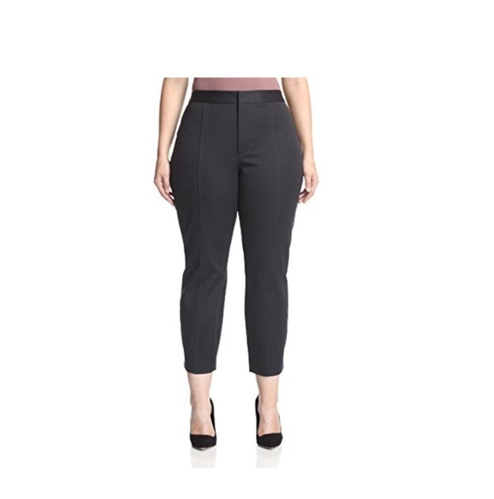 NYDJ Bi-Stretch Ankle Pant Trouser Womens Plus Size 24W Eclipse Black New Flawed